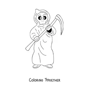Coloring page of a cartoon Death