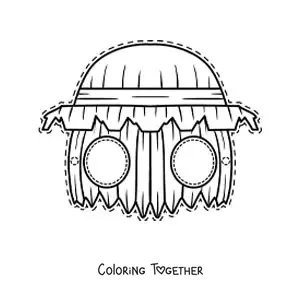 Coloring page of a monster Halloween mask