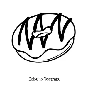 Coloring page of a glazed donut