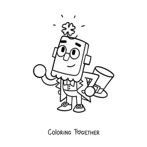 Coloring page of a magic Irish leprechaun