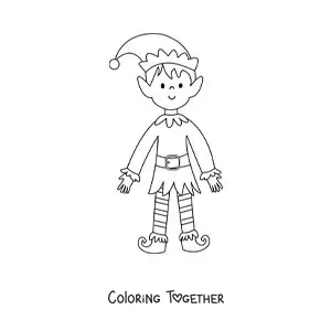 Coloring page of a pretty leprechaun
