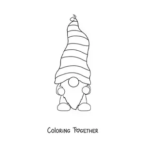 Coloring page of a simple gnome