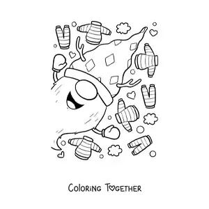 Coloring page of a Christmas gnome with sweaters