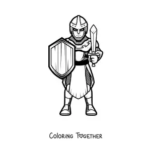 Coloring page of a dark knight