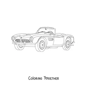 Coloring page of a BMW 507 Roadster
