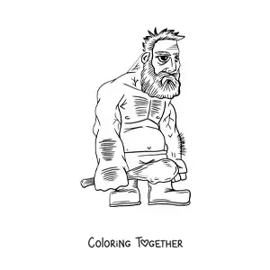 Coloring page of a cartoon of a giant