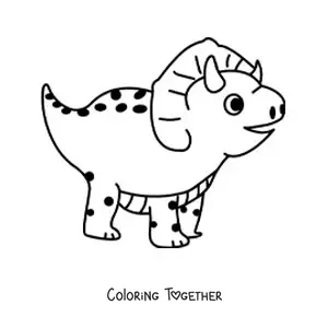 Coloring page of a big triceratops in side view