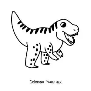 Coloring page of a big baby tyrannosaurus rex