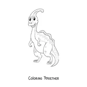 Coloring page of a tender herbivorous dinosaur