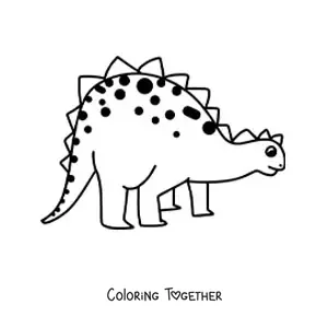 Coloring page of a large simple herbivorous dinosaur