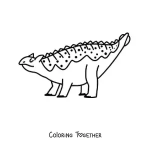 Coloring page of an easy herbivorous dinosaur