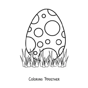 Coloring page of a large dinosaur egg