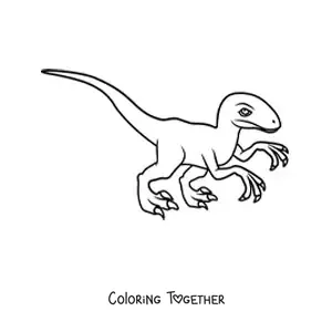Coloring page of an easy velociraptor