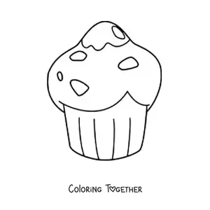 Coloring page of a muffin