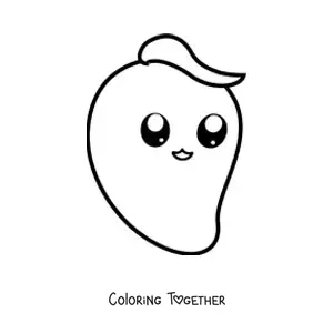 Coloring page of a kawaii mango