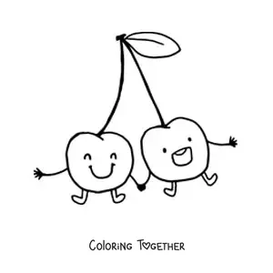 Coloring page of tender cherries