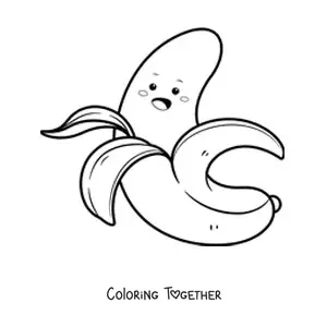 Coloring page of an adorable banana