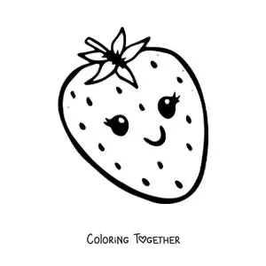 Coloring page of a tender strawberry