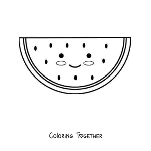 Coloring page of a tender watermelon