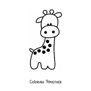 Coloring page of a cute giraffe