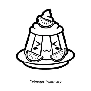 Coloring page of kawaii jelly