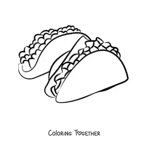 Coloring page of two tacos