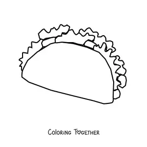 Coloring page of a taco