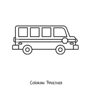 Coloring page of a school bus