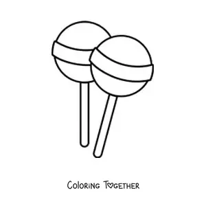 Coloring page of two lollipops