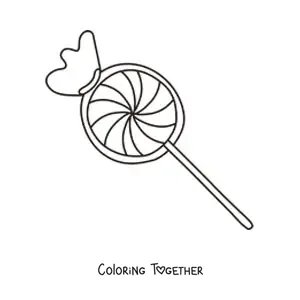 Coloring page of a lollipop with its wrapper