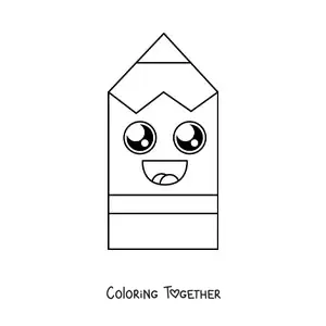 Coloring page of a kawaii pencil