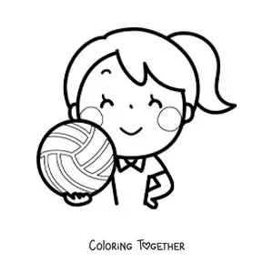 Coloring page of women's volleyball