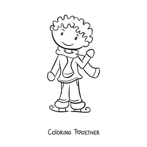Coloring page of ice skating