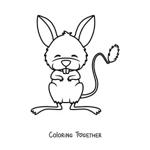Coloring page of an animated desert mouse