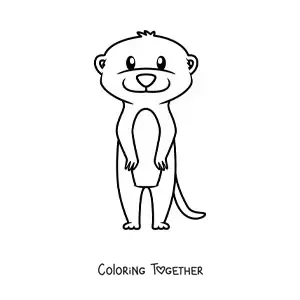 Coloring page of an animated desert meerkat