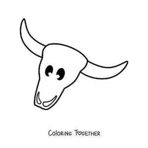 Coloring page of a desert bull skull