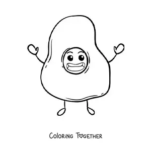 Coloring page of a big cartoon fried egg