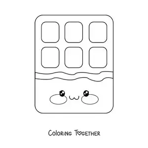 Coloring page of a kawaii chocolate bar