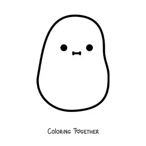 Coloring page of a kawaii potato