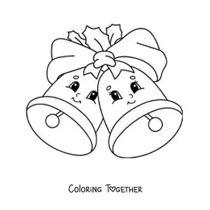 Coloring page of cartoon Christmas bells