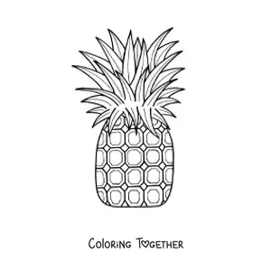 Coloring page of a pineapple