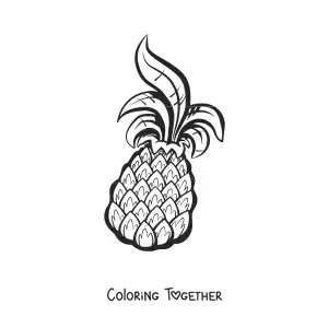 Coloring page of a pineapple