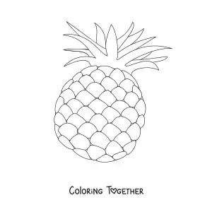 Coloring page of a pineapple