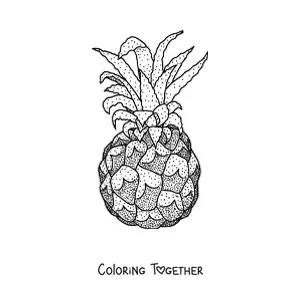 Coloring page of a pineapple