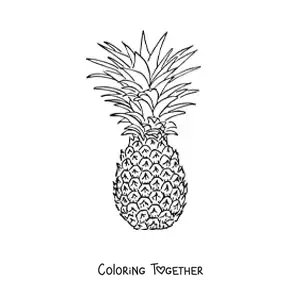 Coloring page of a pineapple