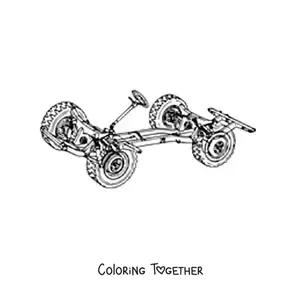 Coloring page of a car chassis