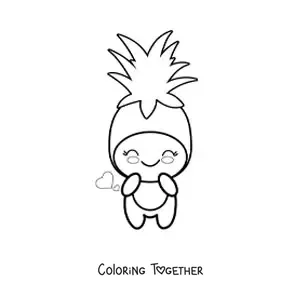 Coloring page of a pineapple costume