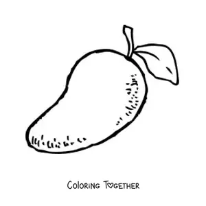 Coloring page of a mango