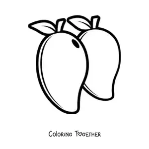 Coloring page of two mangoes