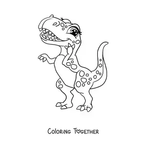 Coloring page of a female tyrannosaurus rex